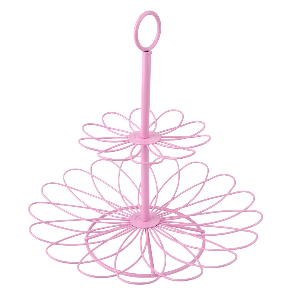 2 Tier Iron Round Cake Stand Cupcake Holder Dessert Rack