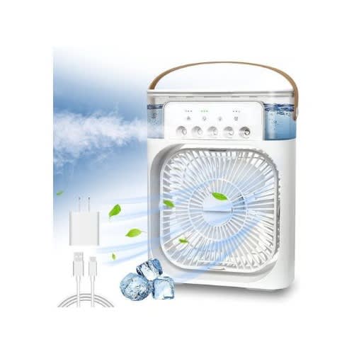 7 Colors Led Light Humidification Fan Usb Water Mist Fan /Non - Rechargeable Air Cooler Fan