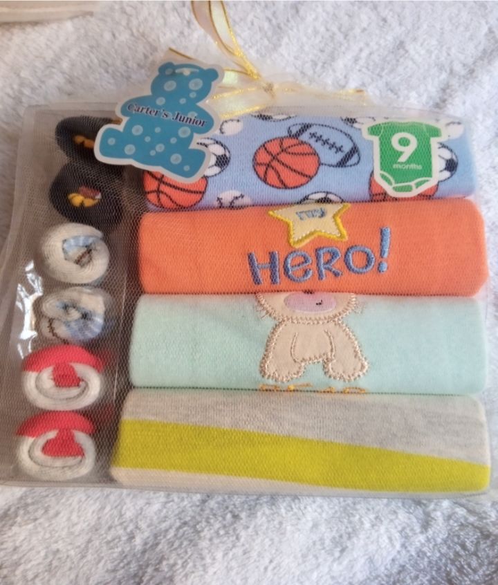 4in 1ShortSleeve Toddler Bodysuit Rompers+3Socks