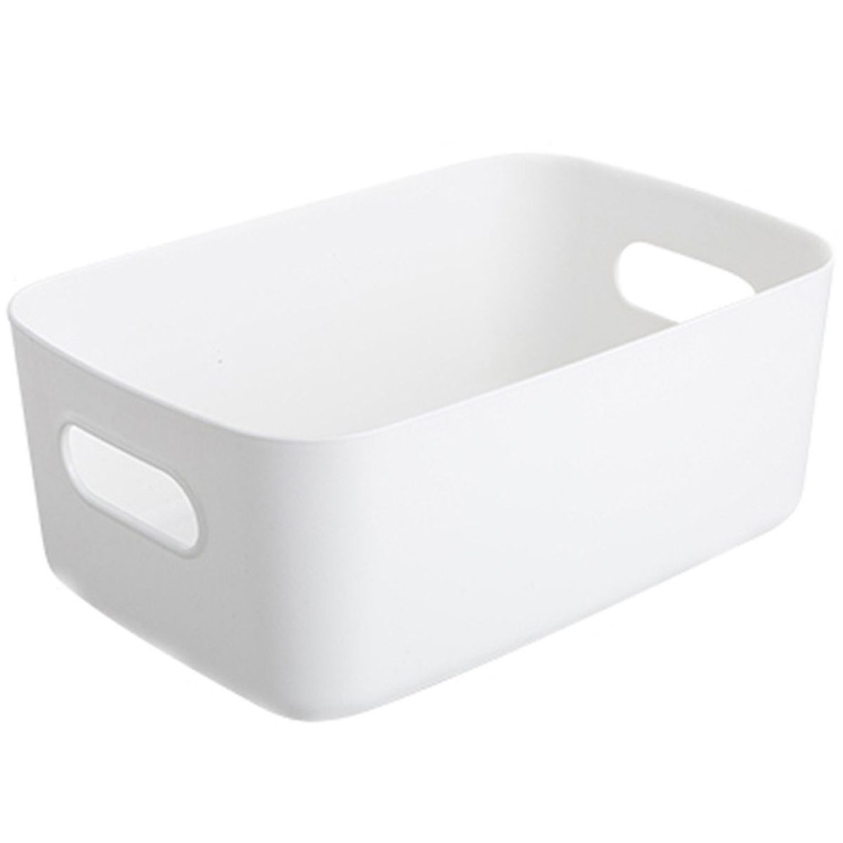Storage Basket Solid Color Space-Saving Plastic Tissue-White