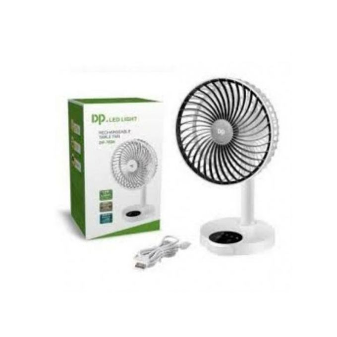 Dp LED Light Rechargeable Table Fan, 4000MAH Battery, With LED Light