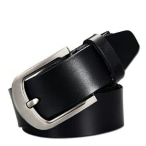 Male Pure Leather Belt - Black