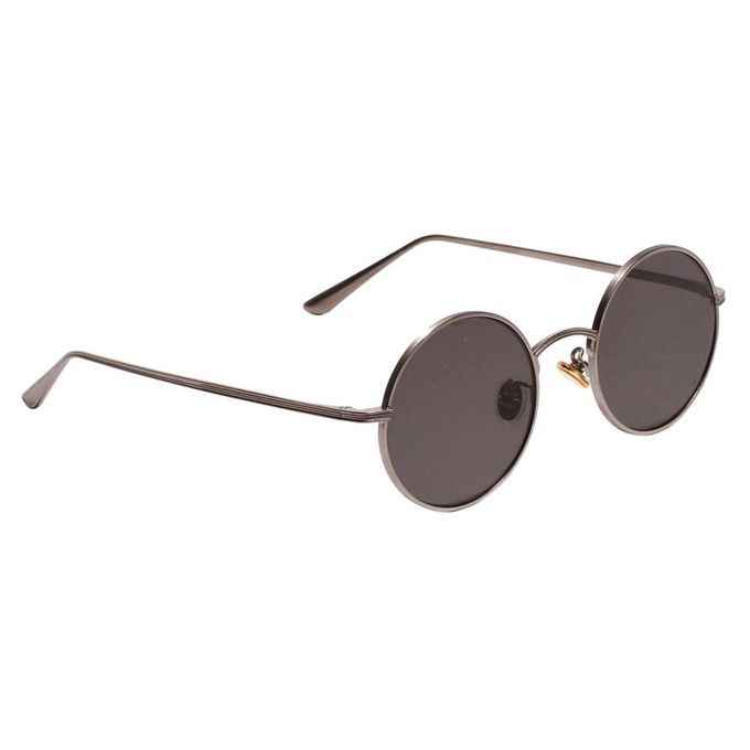 Women Men Vintage Metal Frame Round Sunglasses Glasses Light Gray