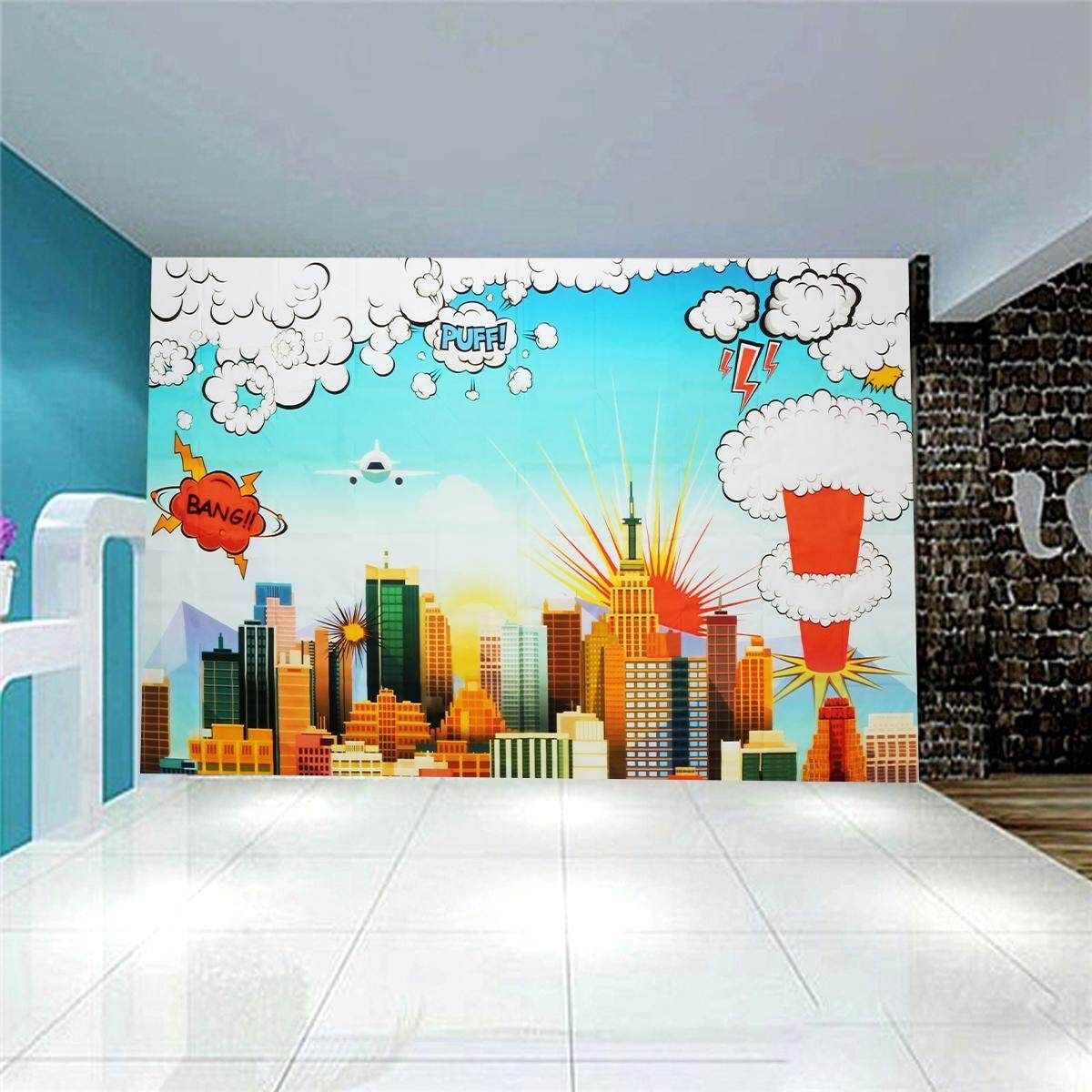 Superhero Vinyl Photography Backdrop Photo Background For Birthday Party Wedding 2.7*1.8