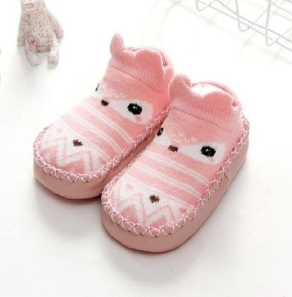 Toddler Baby Cotton Shoes Anti-slip Indoor Shoes (Pink)