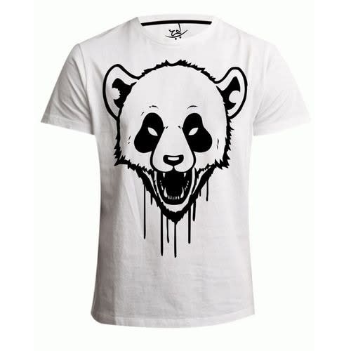 Wild Panda Print T-shirt -white