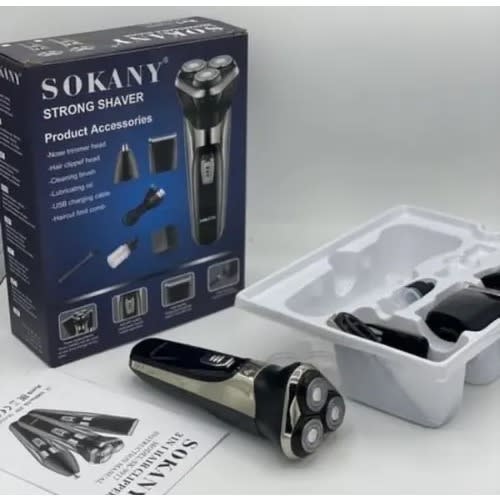 Sokany Rechargeable Shaver-1000w - 3in1