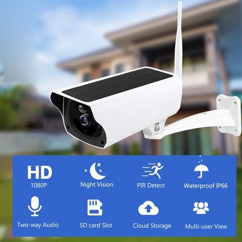 Outdoor WiFi 1080P IP Camera Solar Power Energy Battery Security Bullet CCTV PIR P2P Wireless