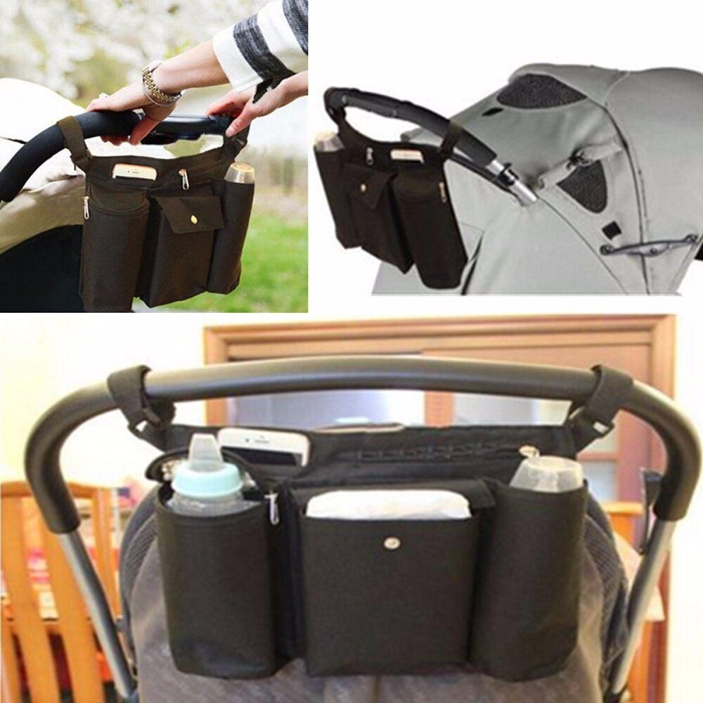 Baby Pram?Cart Bag Cup Holder Stroller?Pushchair Stable Bottle Diaper Organizer