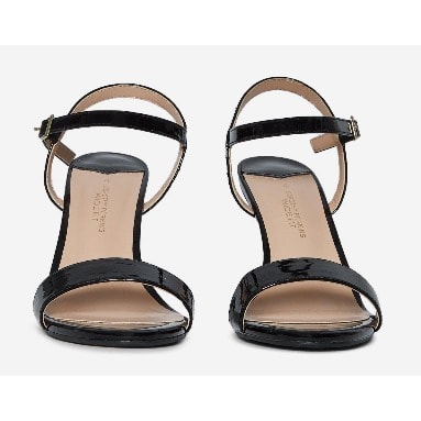 Black Patent Heeled Sandals