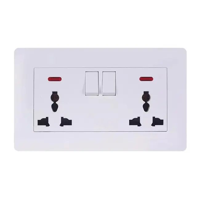 5 Pieces Of Modern Design 13amp Double White Wall Socket