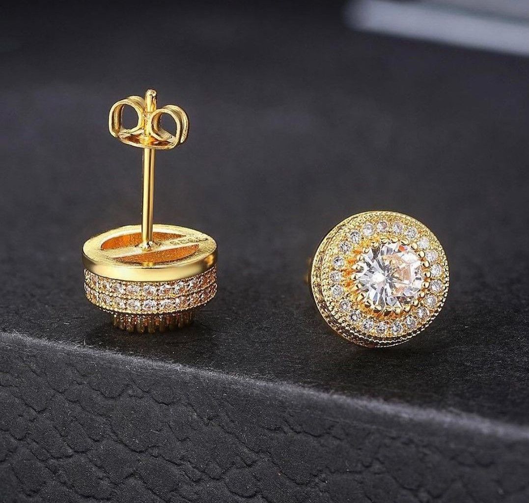 Original Quality & Very Luxury Non Fading Unisex Gold Stud Earrings (U.S.A)