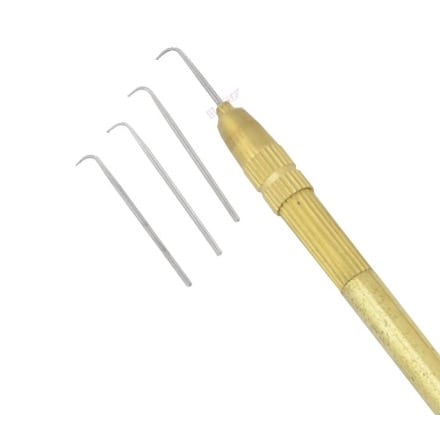 Ventilating Needles - 4 Piece + Brass Holder