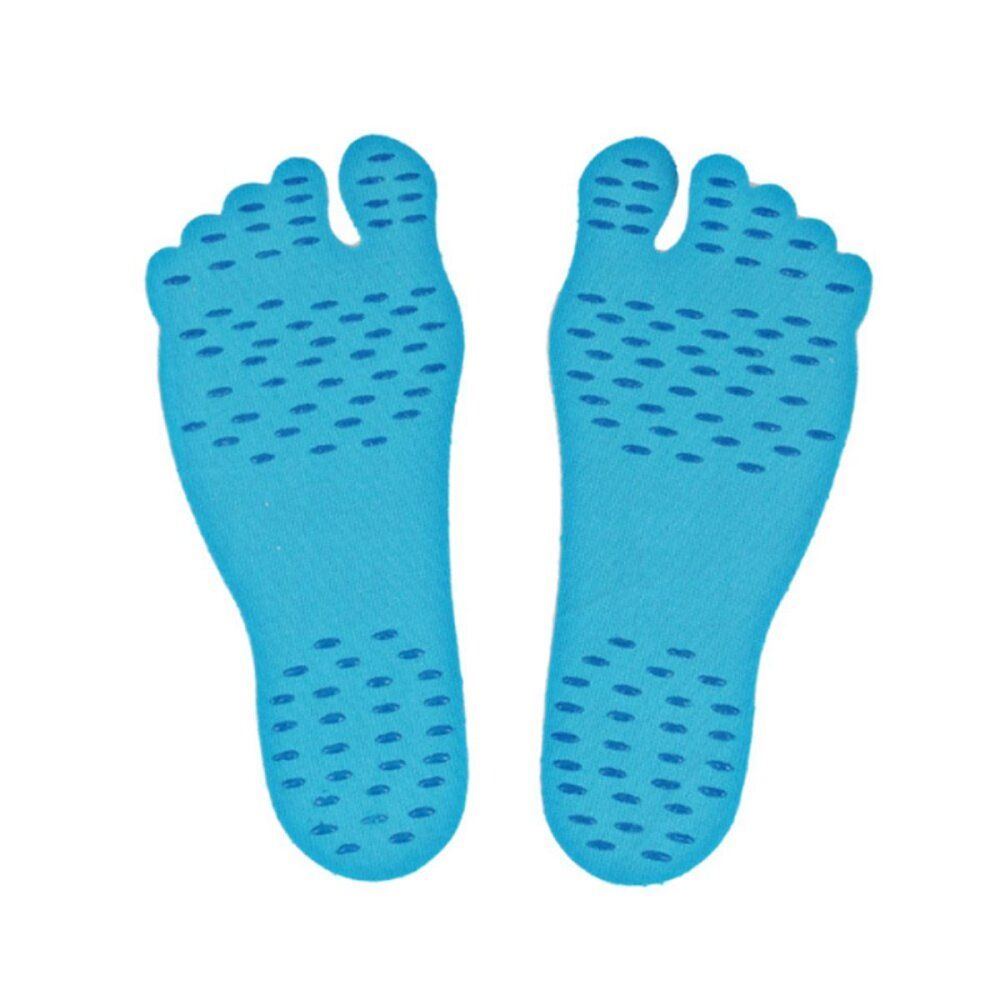 Beach Invisible Stick-Up Foot Insole Waterproof Protective Socks Pad Thermal Insulation M Blue