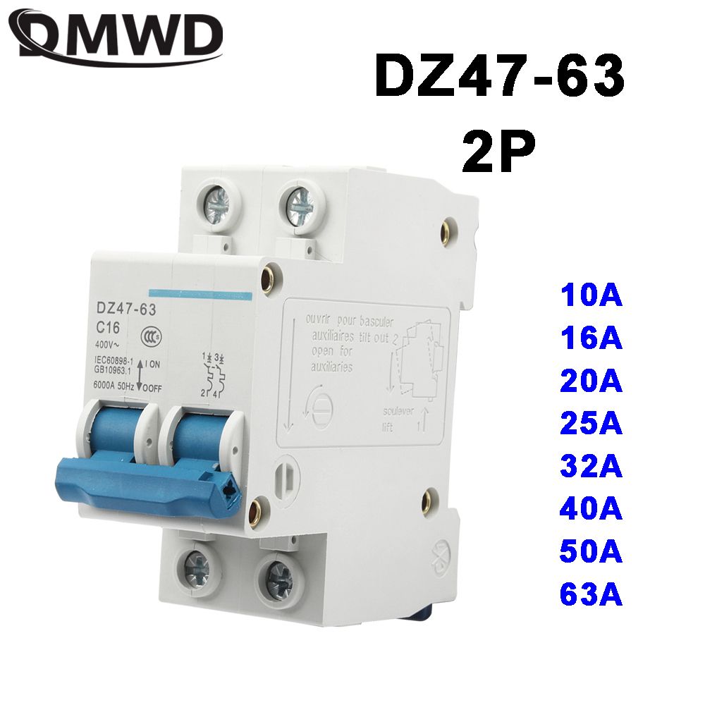 DMWD DZ47-63 10A 16A 20A 25A 32A 40A 50A 63A 2P AC 400V