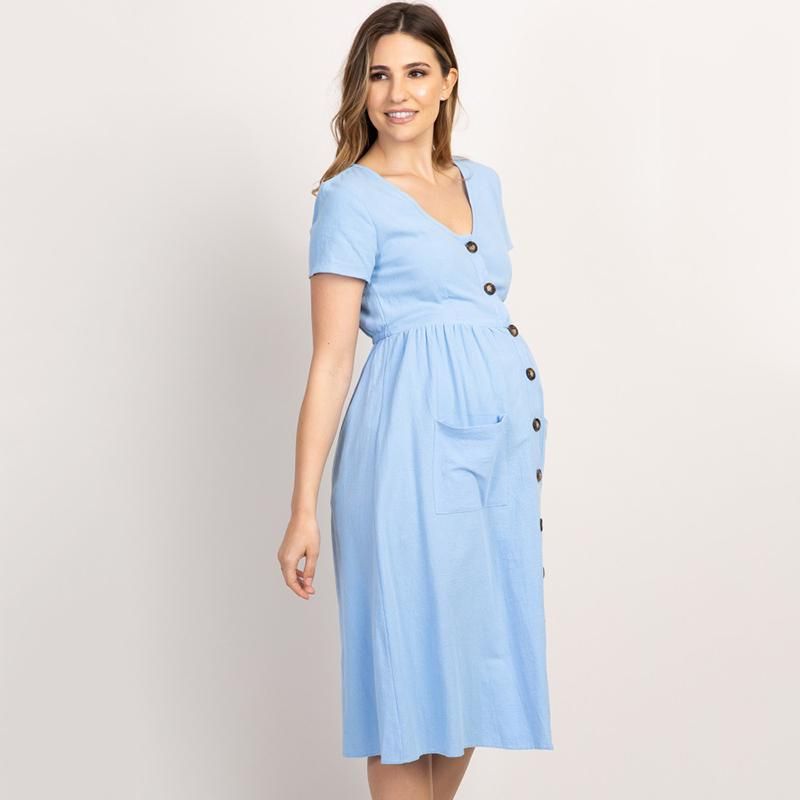 Buy On Pocket Maternity Dresses Pregnant Women Office Casual