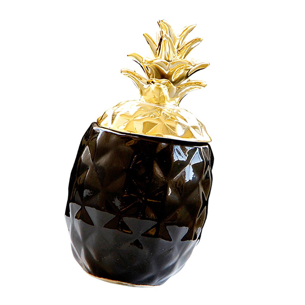 Ceramic Pineapple Shape Display Beautifully Sculpted,desk Black S