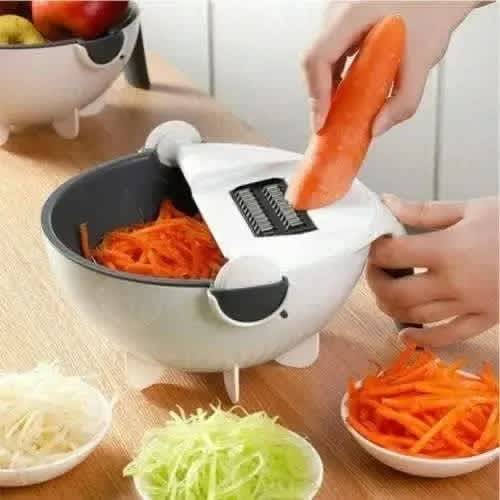 Vegetable Cutter And Drainer - 9 In 1
