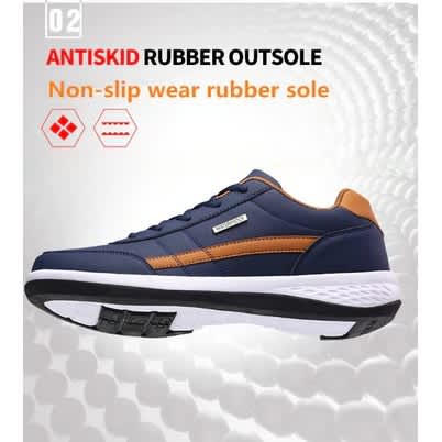 Leather Mens Sports Running Shoes Lightweight Walking Sneakers