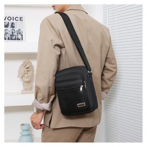 Men Solid Sling Bag - 6 Zip Compartments