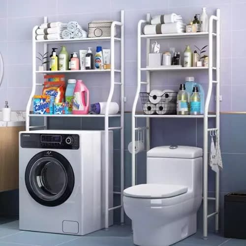 2 In 1 Bathroom Storage Shelf - Toilet & Washing Machine Rack