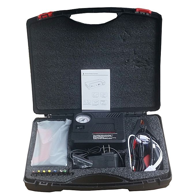 Emergency Car Jump Starter With High Power PowerBank Plus Car Tyre Pump And Accessories