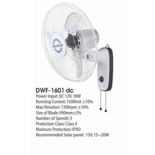 Non -rechargeable Ac/dc Wall Fan Energy Saving - 16"