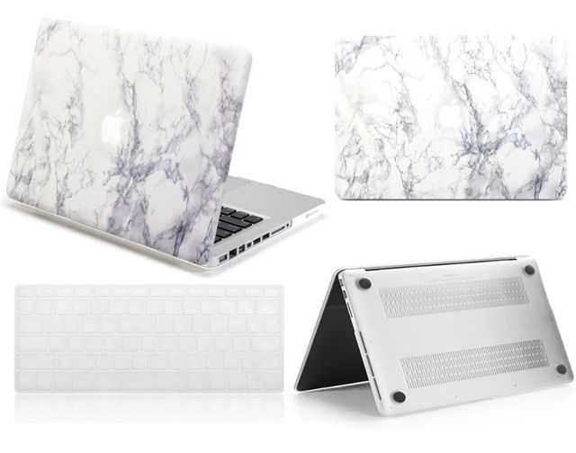 2019 White Marble Hard Shell Case Keyboard Skin Cover For