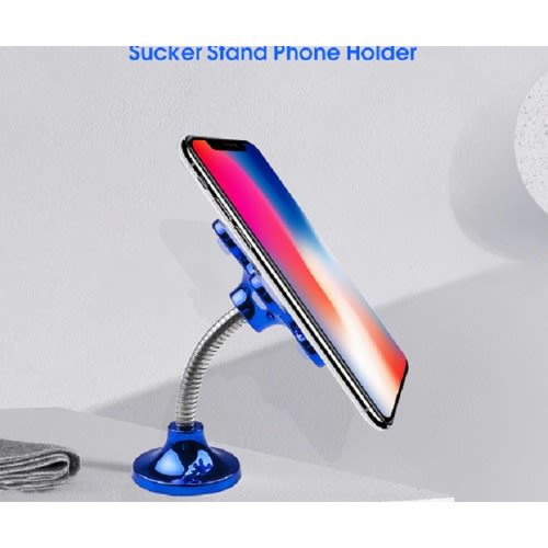 Magic Sucker Suction Cup Mobile Phone Stand - Blue