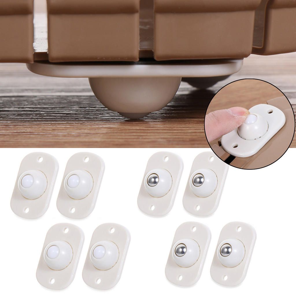 4X Strong Adhesive Pulley Caster Wheels Storage Box Small Plastic Ball
