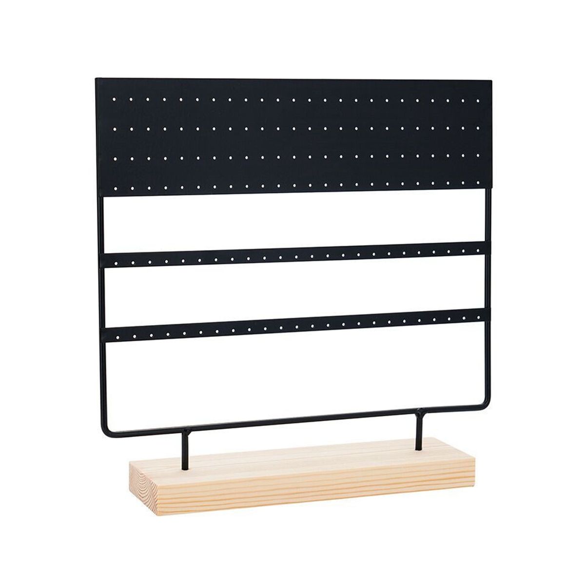 Earring Holder Earring Organizer Stand 6-Layer 144 Holes Earring Display Stand with Wooden Tray for Hanging Earrings