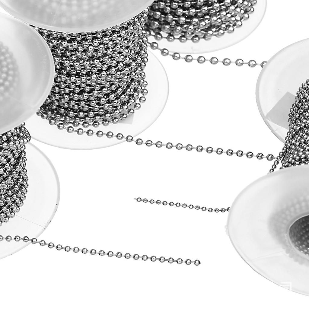 10 Yards Metal Ball Chain Bead Connector Keyring Dog Tags Label