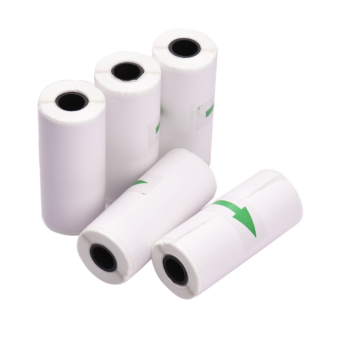 5pcs Adhesive Thermal Receipt Sticker Paper Rolls 57*25mm