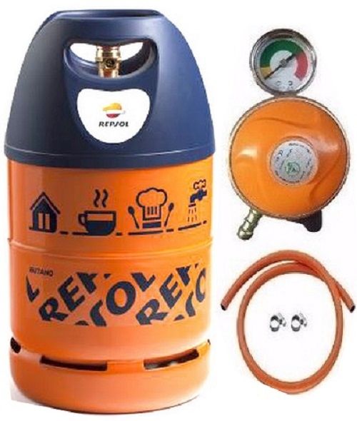 12kg Butano Gas Cylinder With Metered Regulator,Hose & Clips