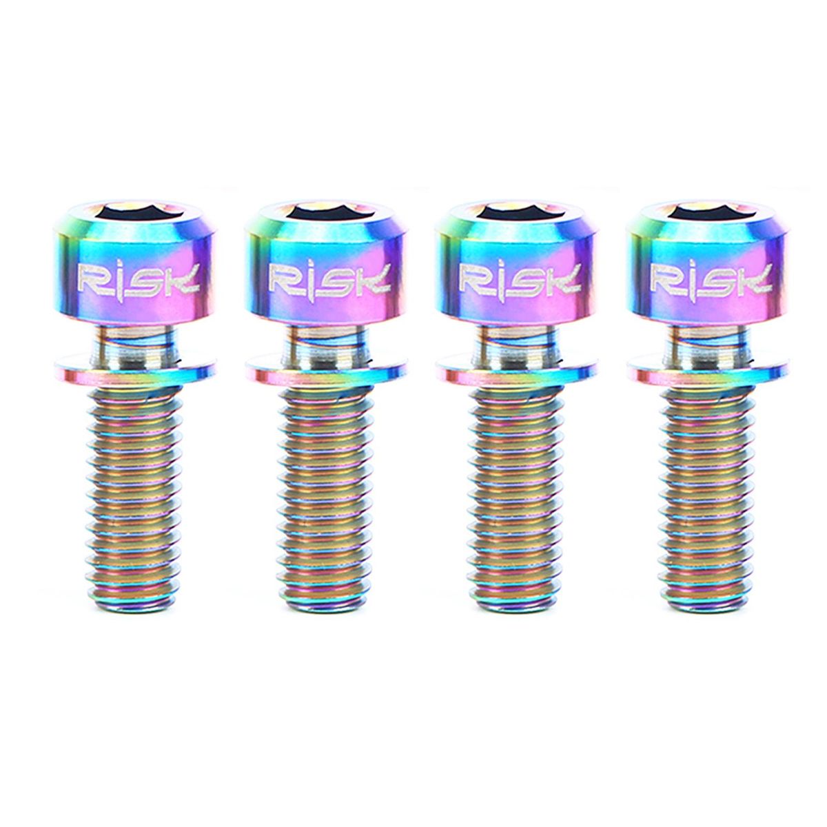 RISK 4PCS M6&times;18/20mm Titanium Ti Bolts Screws for MTB Disc Brake Caliper with Adaptor Spacer