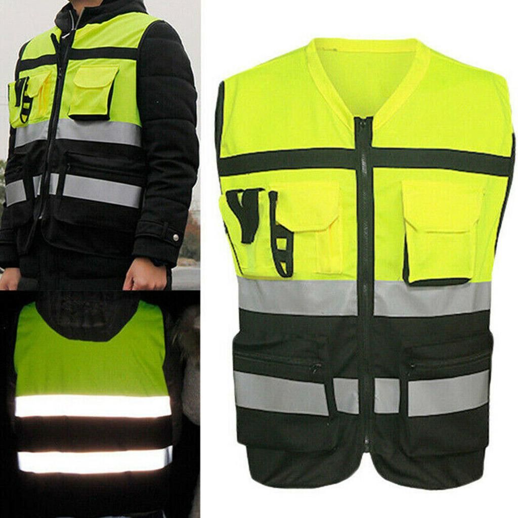 Front Zipper Safety Reflective Vest Protect