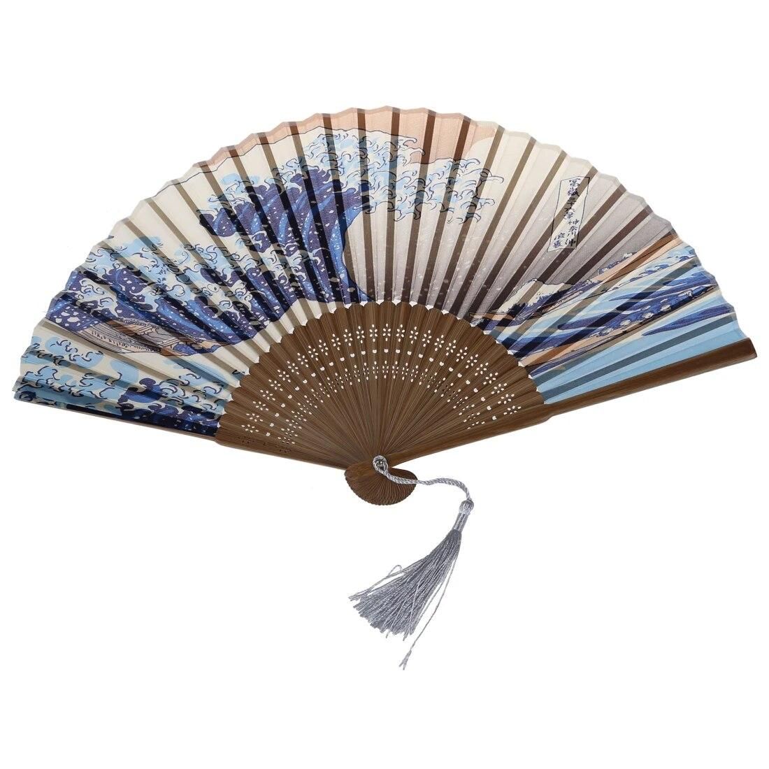 Hot Sale Japanese Handheld Folding Fan, with Traditional Japanese Ukiyo-e Art Prints