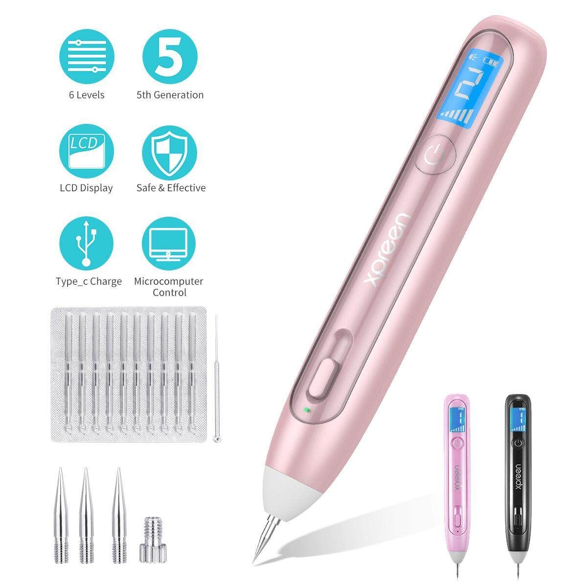 Laser Plasma Pen Dark Spot Remover Mole Tattoo Removal Skin Beauty Care Cleaner Pink