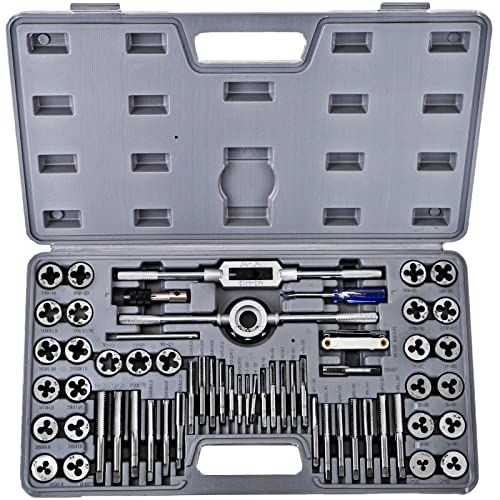 VEVOR Tap And Die Set 60 PCS Tap Set Metric And Sae With Met