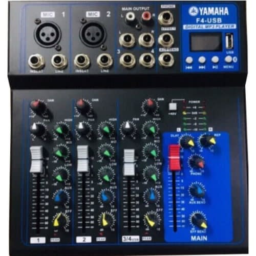 4 Channels Digital Mic Line Audio Mixing Console Mixer With Bluetooth And Usb