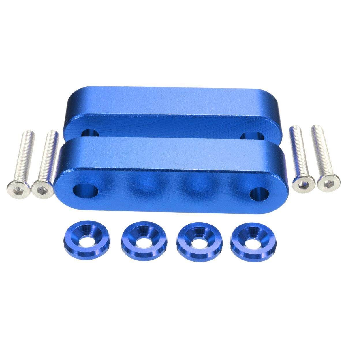 Aluminum Hood Spacer Risers Set For 90-01 Acura Integra 88-00 Honda Civic Blue Blue
