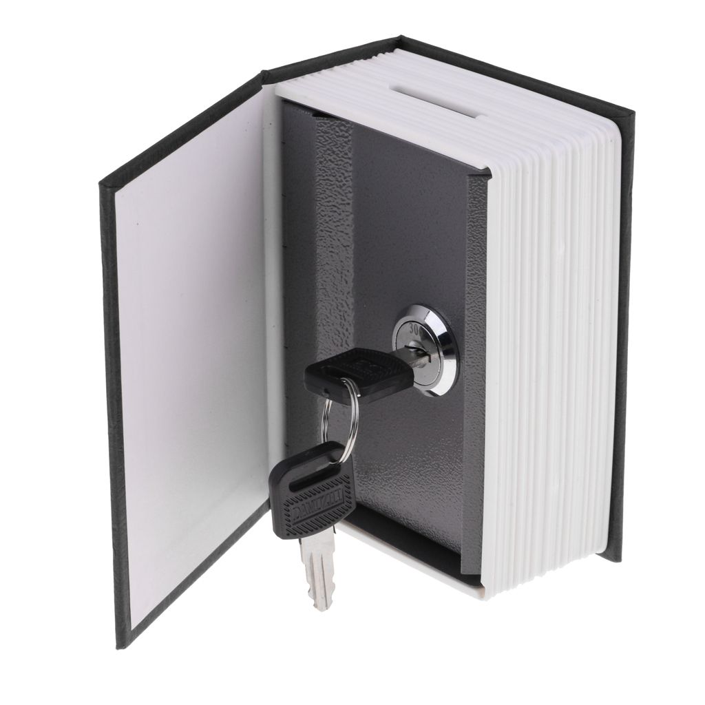 1x Book Safe With Key Lock Secret Hidden Cash Money Box Black
