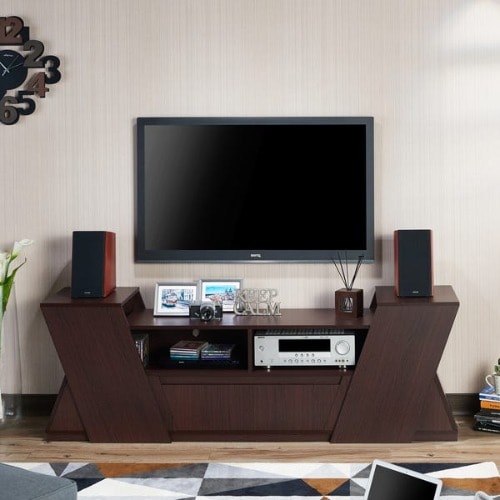 Contemporary 71'' Storage Tv Stand - Brown