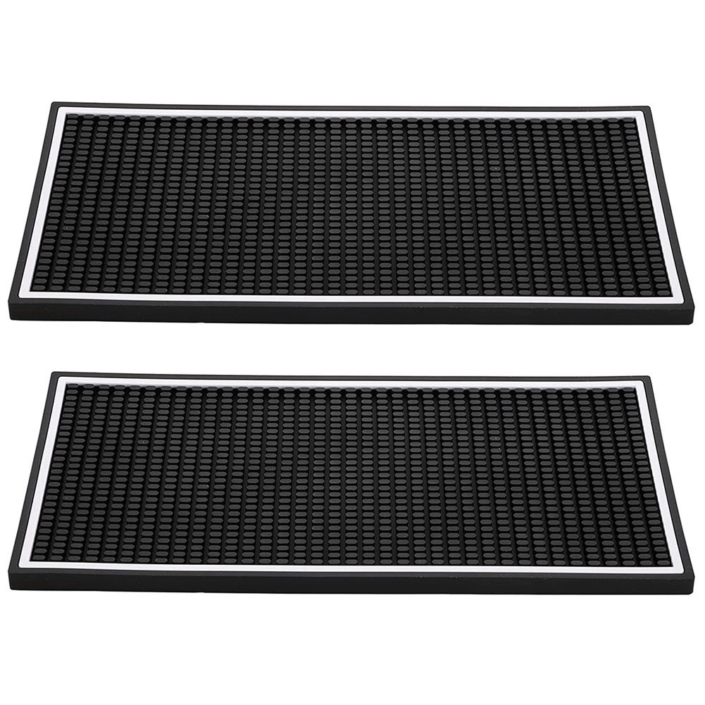 2 Pack Bar Mat, 12X6X0.4 Inch Thicken Rubber Bar Service