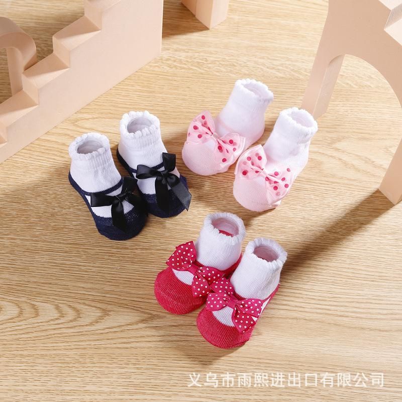 Striped Lace Socks Babies' Socks Bow Cute Baby Babies' Socks