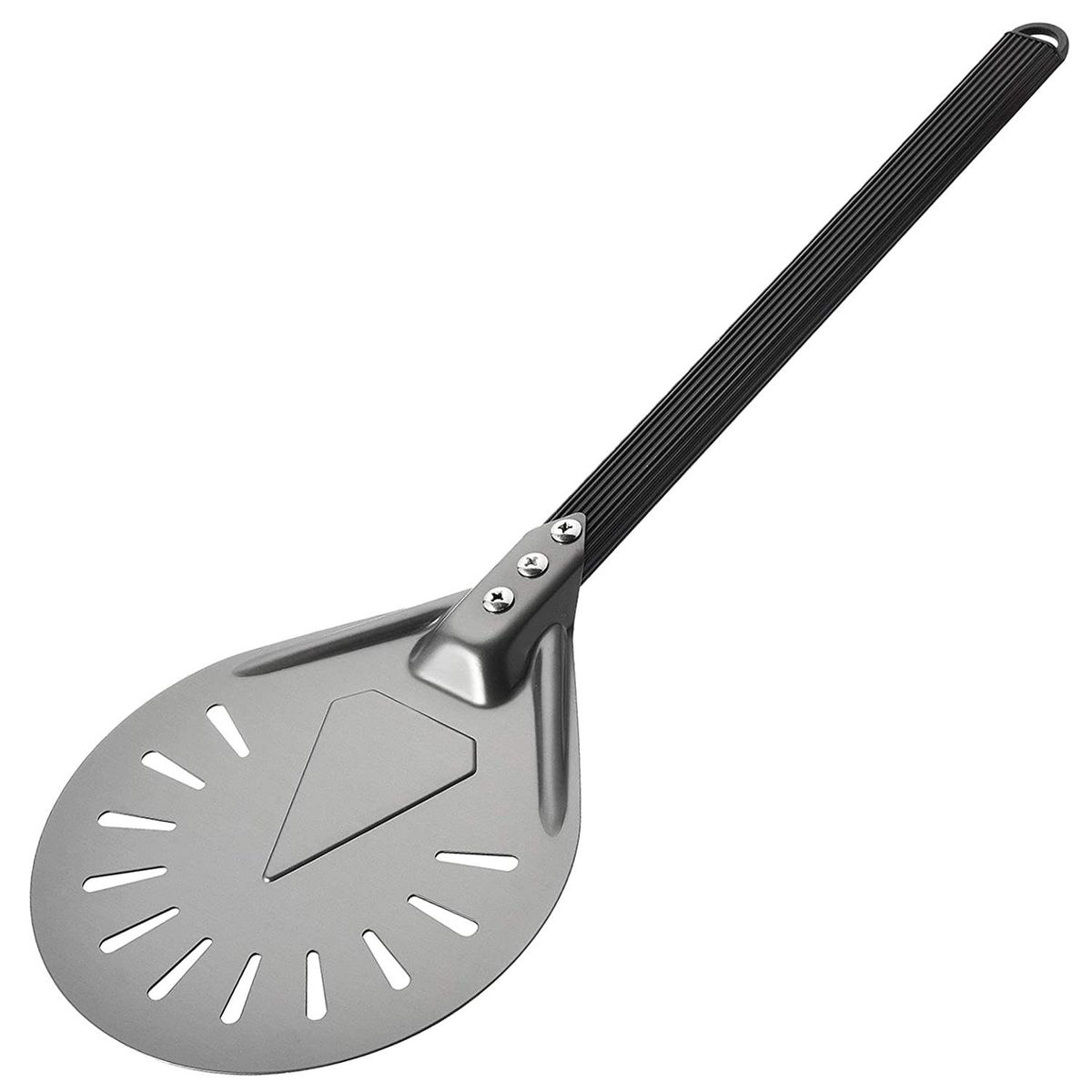Multi-style Turning Pizza Peel with 8 inch Aluminum Round Pizza Paddle, 23.6 inch Overall, Outdoor Pizza Oven Accessories