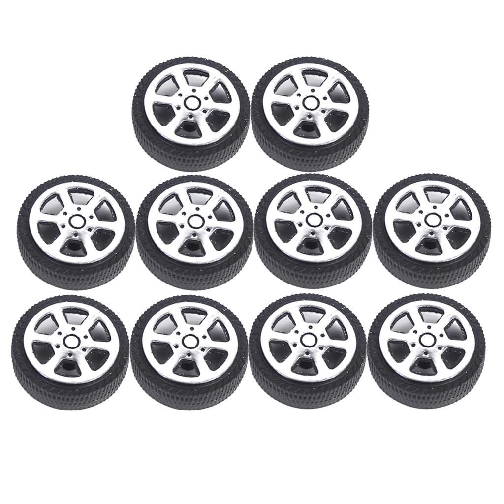 10pcs 30mm RC Car Wheel Rim Soft Tyre RC Toy  Car Parts