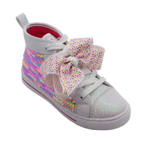 Girls Sequined Bow Sneakers