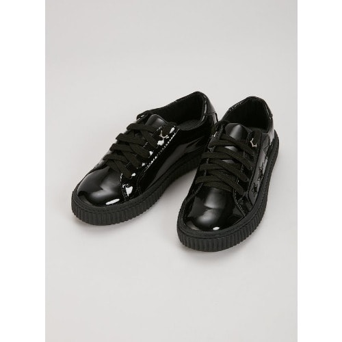 Patent Girls School Shoes - Black