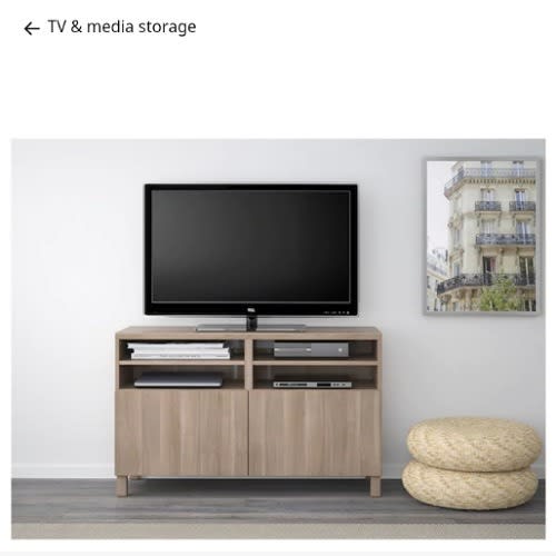 Sadia Besant Tv Unit With Doors, Walnut Effect Light Gray Lappviken, Lappviken/stubbarp Wa